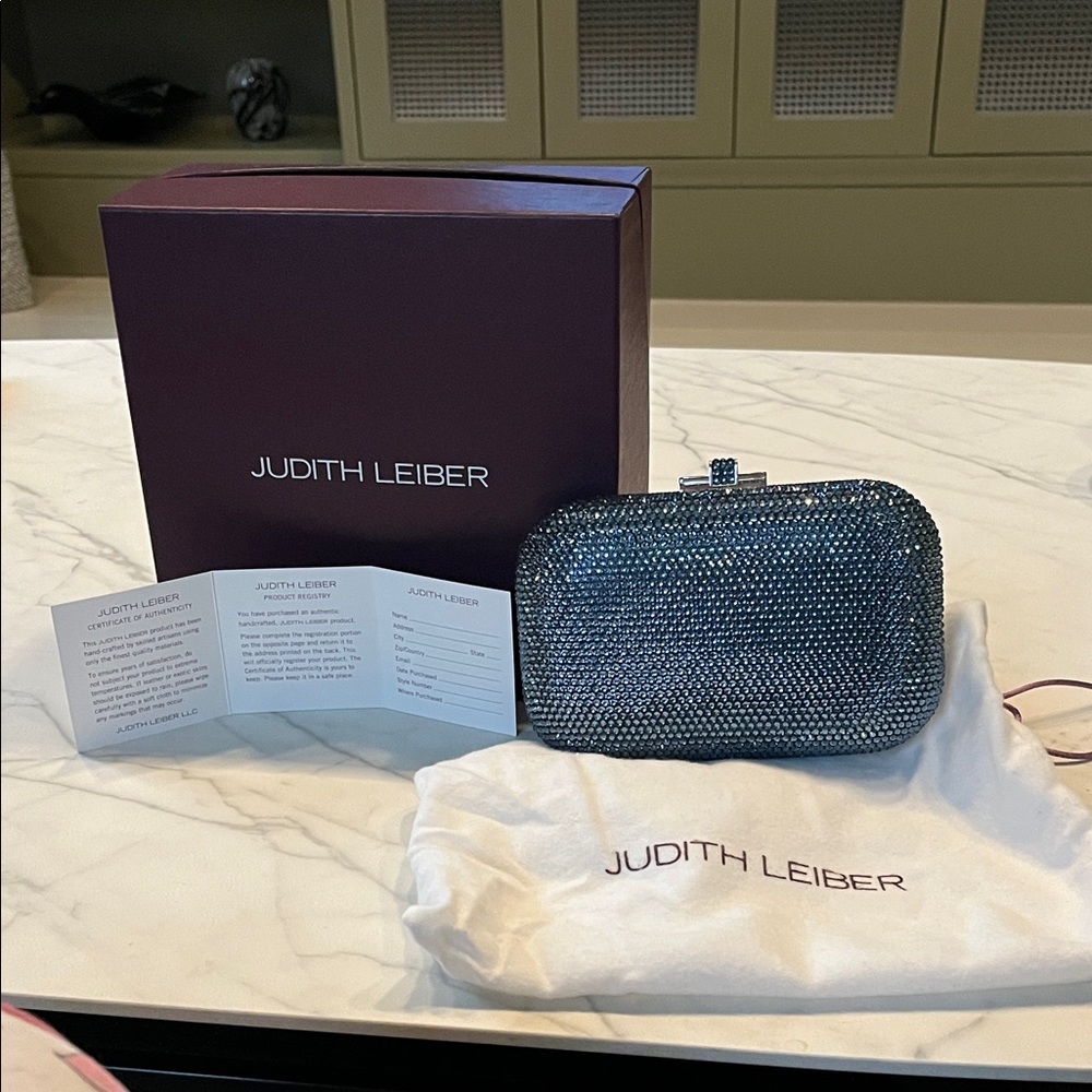 Judith Leiber Sparkling Blue Crystal Clutch - Picture 8 of 13